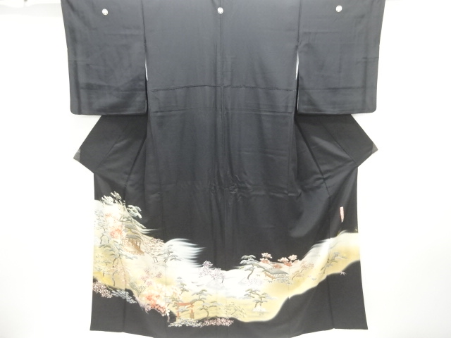 JAPANESE KIMONO / TOMESODE / EMBROIDERY / JUKO-ORI / ITSUKUSHIMA SHRINE